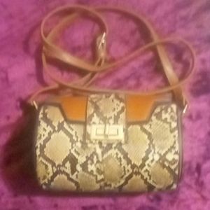 Faux snakeskin crossbody